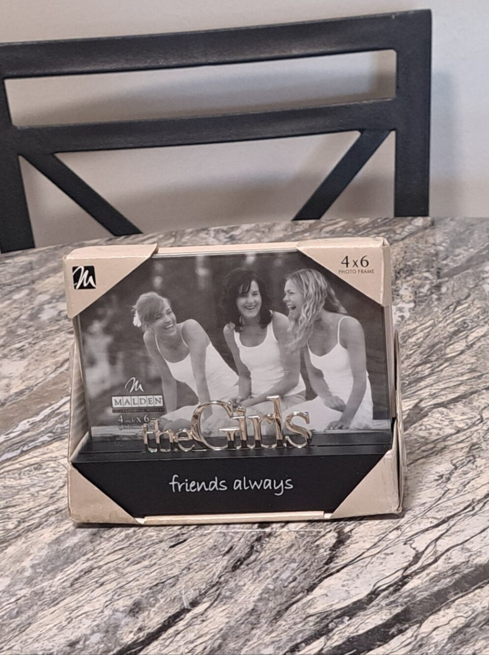 Malden Black Photo Frame with 'the Girls' Gold Accent Great Best Friend Gift